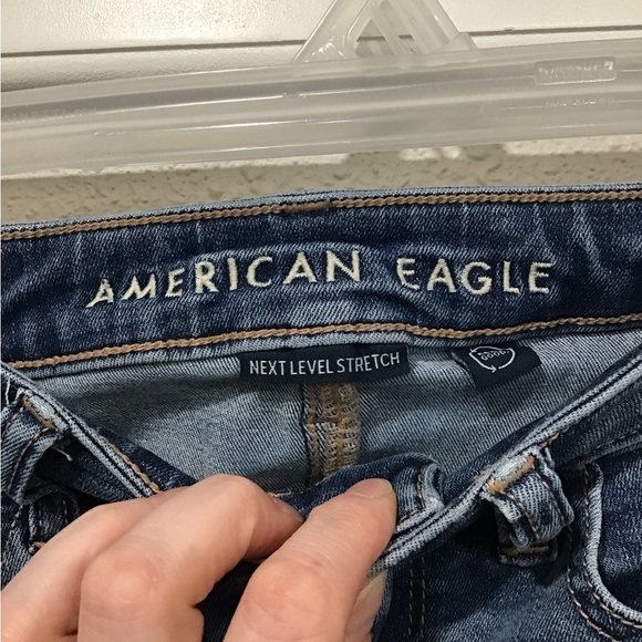 American Eagle Next Level Stretch High-Rise Jegging Denim Blue Jeans Size 4 Long - Picture 2 of 6